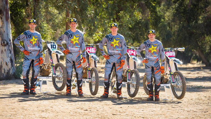 2018-Rockstar-Energy-Husqvarna-Factory-Racing-Offroad-team,-Colton-Haaker,-Dalton-Shirey,-Josh-Strang,-and-Thad-Duvall_ 2018 Rockstar Energy Husqvarna Factory Racing Offroad team, Colton Haaker, Dalton Shirey, Josh Strang, and Thad Duvall. Photo by S. Cudby