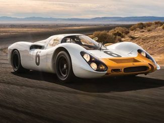 The 1968 Porsche 908 Works ‘Short-Tail’ Coupe takes to the track before its offering at RM Sotheby’s Monterey sale this August (Credit – Robin Adams © 2018 Courtesy of RM Sotheby’s)