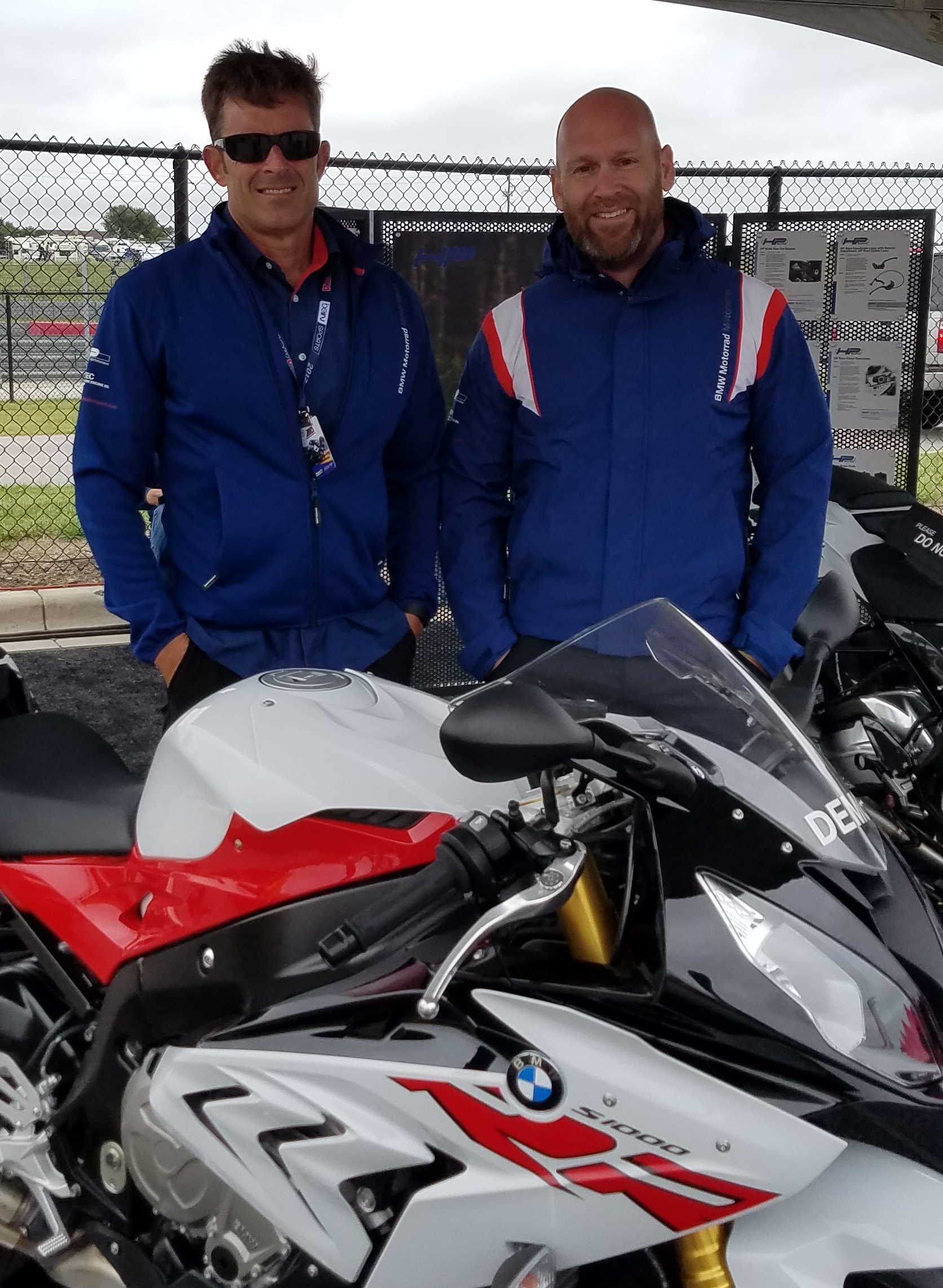 BMW HP Race Engineer Steve Weir (left) and BMW Motorrad Motorsports advisor and factory roadracer Nate Kern