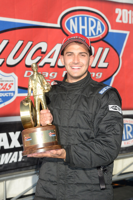 Holden Laris holding the Big Wally in Top Dragster
