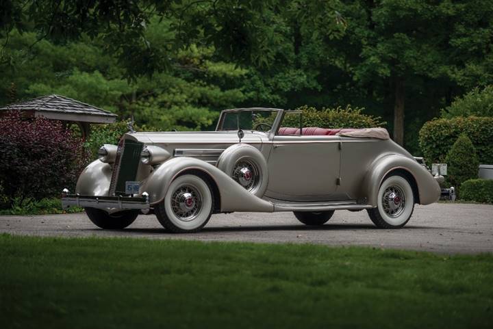 The 1936 Packard Twelve Convertible Victoria offered from The Lloyd Needham Collection (Darin Schnabel © 2018 Courtesy of RM Auctions)