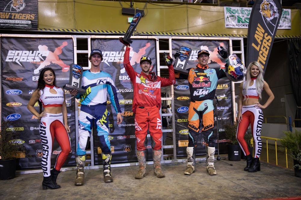 Denver Endurocross - Haaker (center) Tremaine (left) and Webb shared the podium