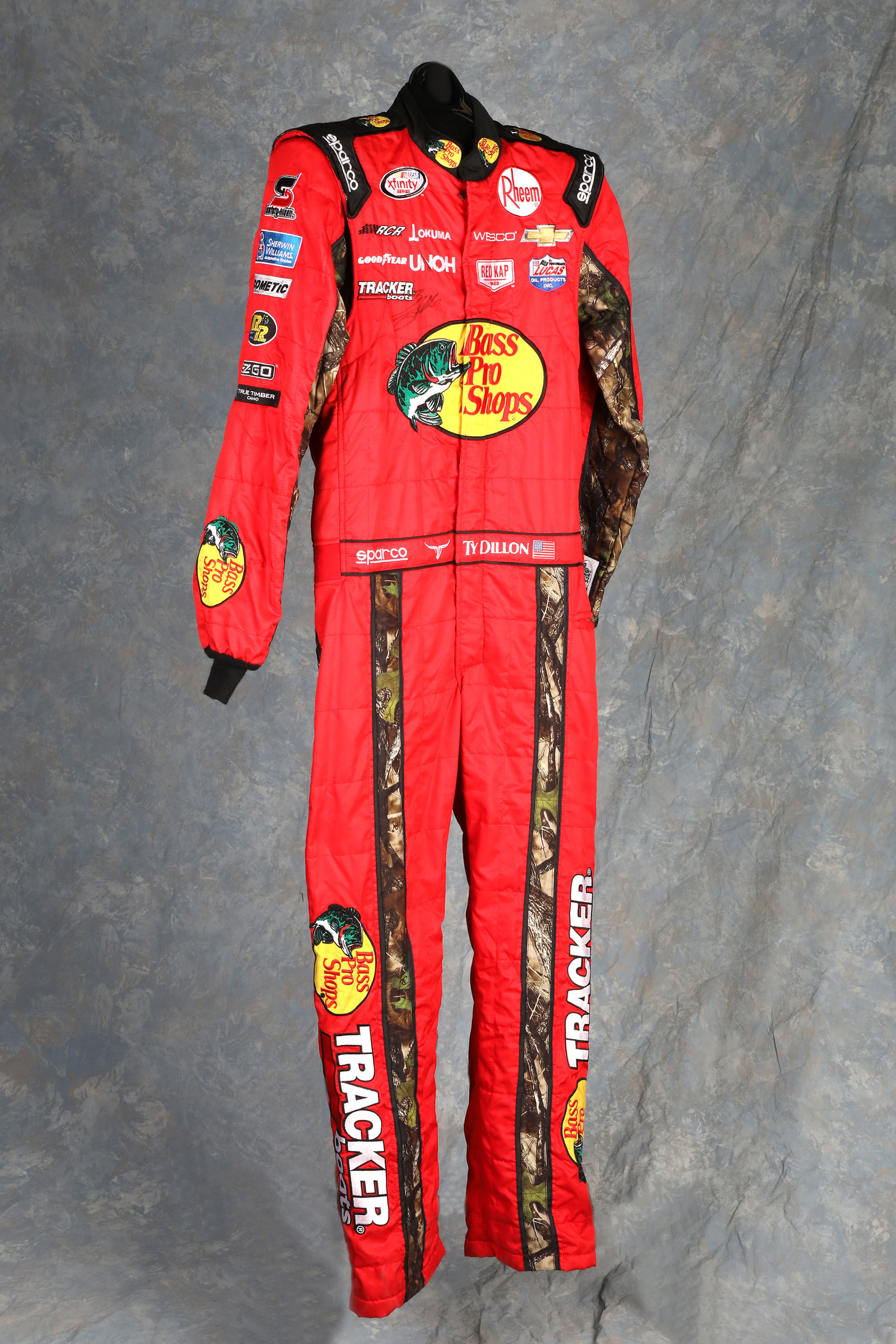 eBay - NASCAR Foundation - Sparco Bass Pro Shops Race-Used Fire Suit autographed by Monster Energy NASCAR Cup Series Driver Ty Dillon
