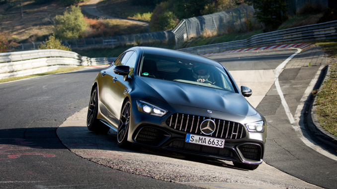 the new Mercedes-AMG GT 63 S is the world's fastest series production four-seater on the legendary North Loop of the Nürburgring