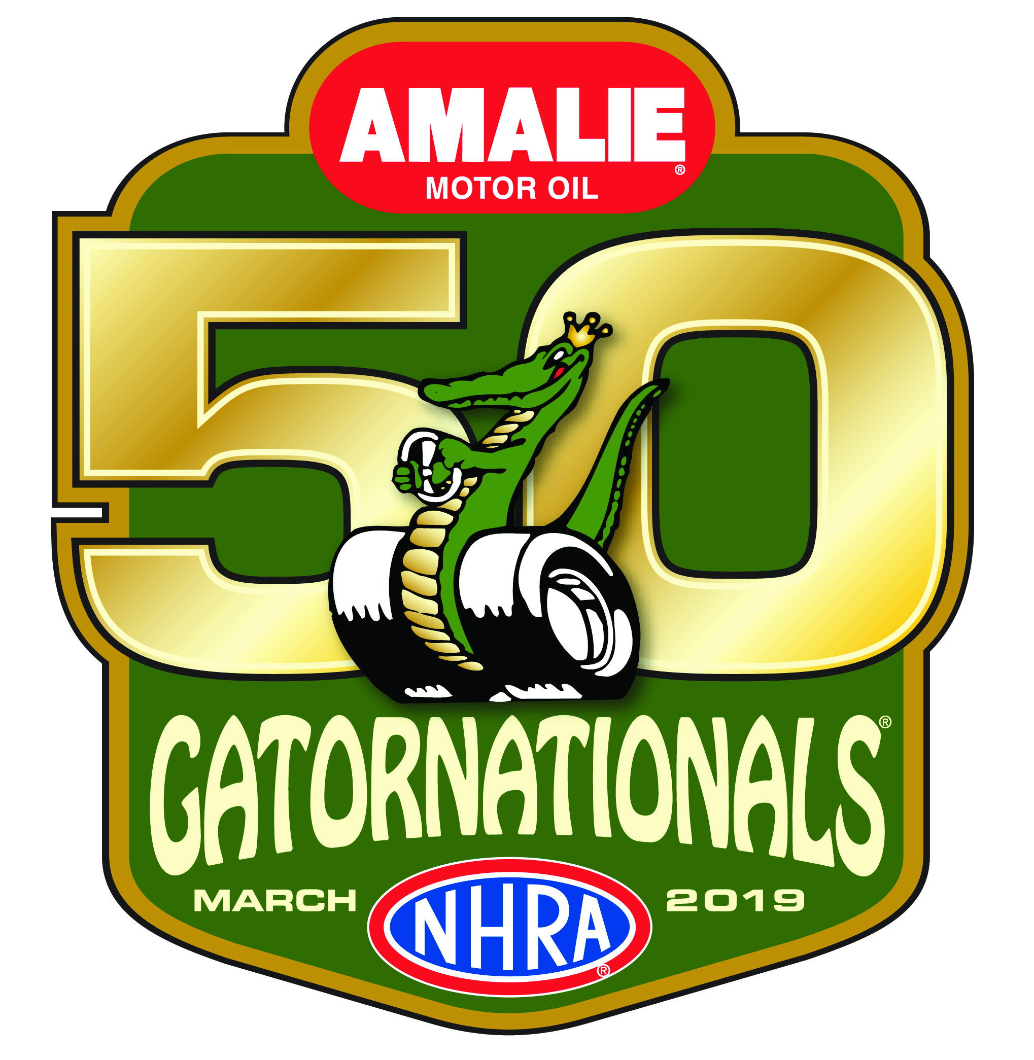 NHRA 50th Gatornationals logo