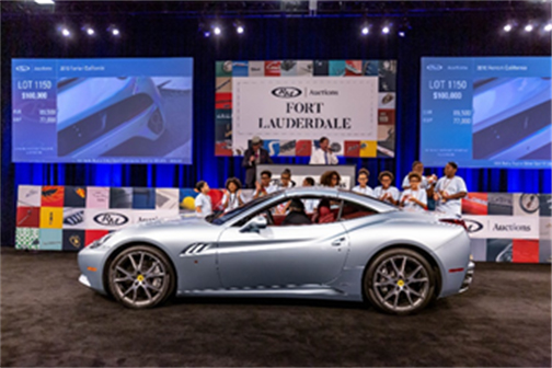 2010 Ferrari California sold with a portion of proceeds to benefit The Boys & Girls Club of Broward County (Andrew Miterko © 2019 Courtesy of RM Auctions) Fort Lauderdale