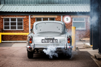 The smoke screen dispenser on the DB5 is engaged (Simon Clay © 2019 Courtesy of RM Sotheby’s