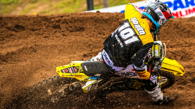 Fredrik Noren (#101) delivers strong results with his first ride on the Suzuki RM-Z450 - Southwick National