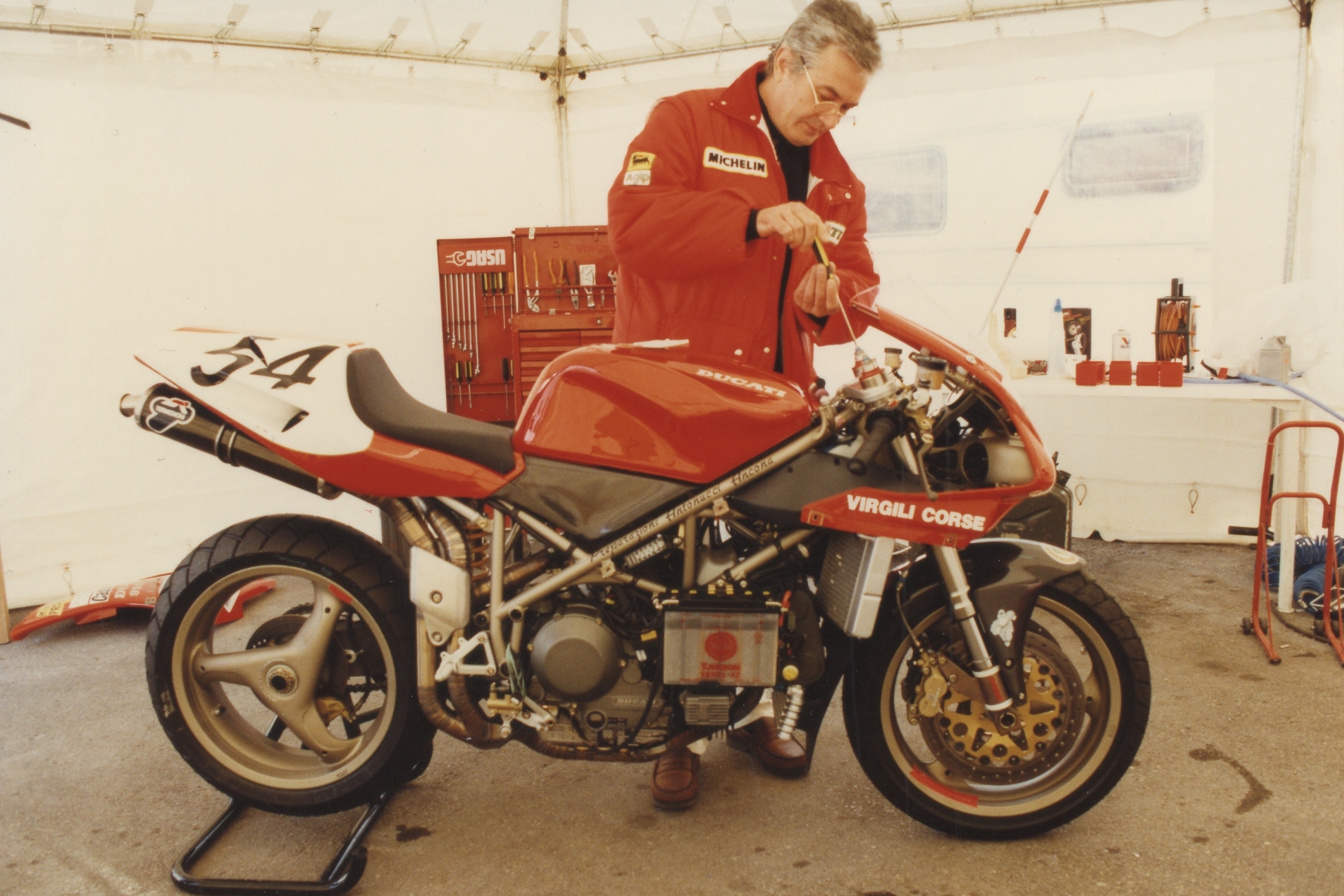 Massimo Tamburini and his Ducati 916