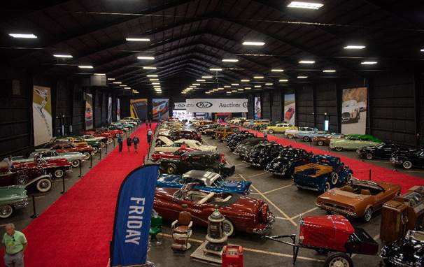 An overview of the Ed Meurer Collection on display in the Cord building at the Auburn Auction Park (Corey Escobar © 2019 Courtesy of RM Sotheby’s)