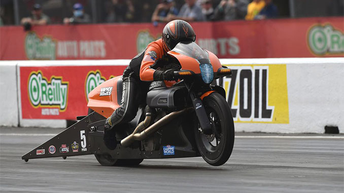 Krawiec Launches Harley to Pro Stock Motorcycle Win in Houston