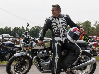 210804 AMA Motorcycle Hall of Famer David Aldana sporting his iconic skeleton leathers (678)