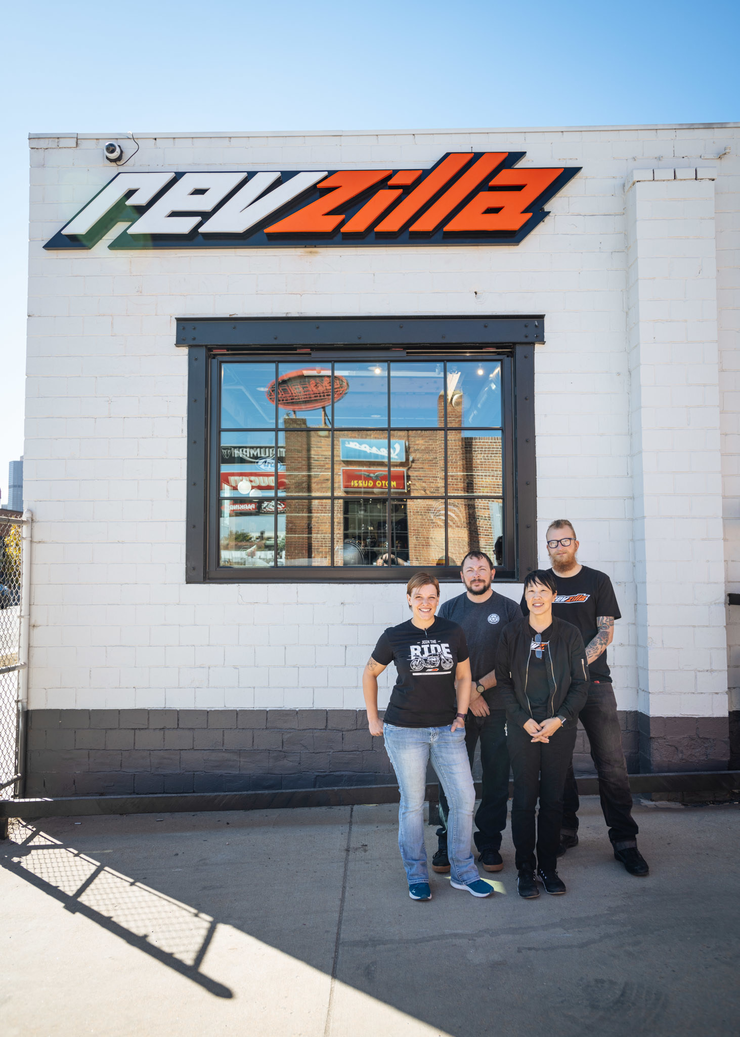 RevZilla team members outside of the new Denver store. Photo credit: Ryan Dearth