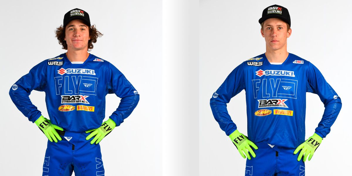 Dilan Schwartz (left) and Carson Mumford (right) will represent Suzuki in the 2022 West Coast Supercross Series