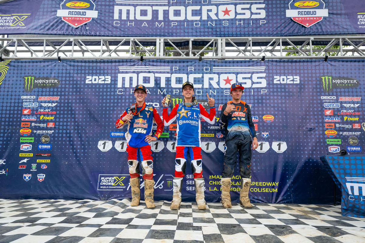 230701 RedBud Combine overall podium finishers (left to right)- Ryder McNabb, Casey Cochran, and Preston Boespflug