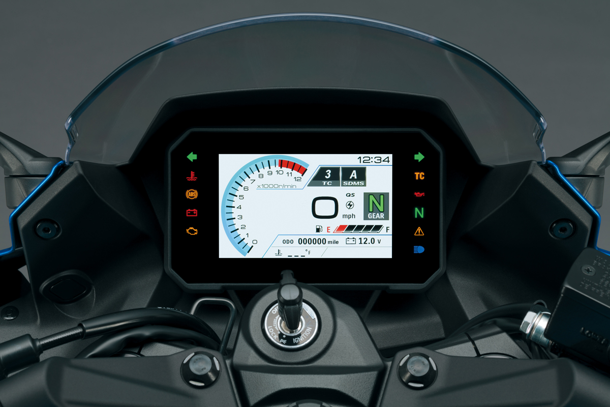 The GSX-8R uses the Suzuki Intelligent Ride System (S.I.R.S.)