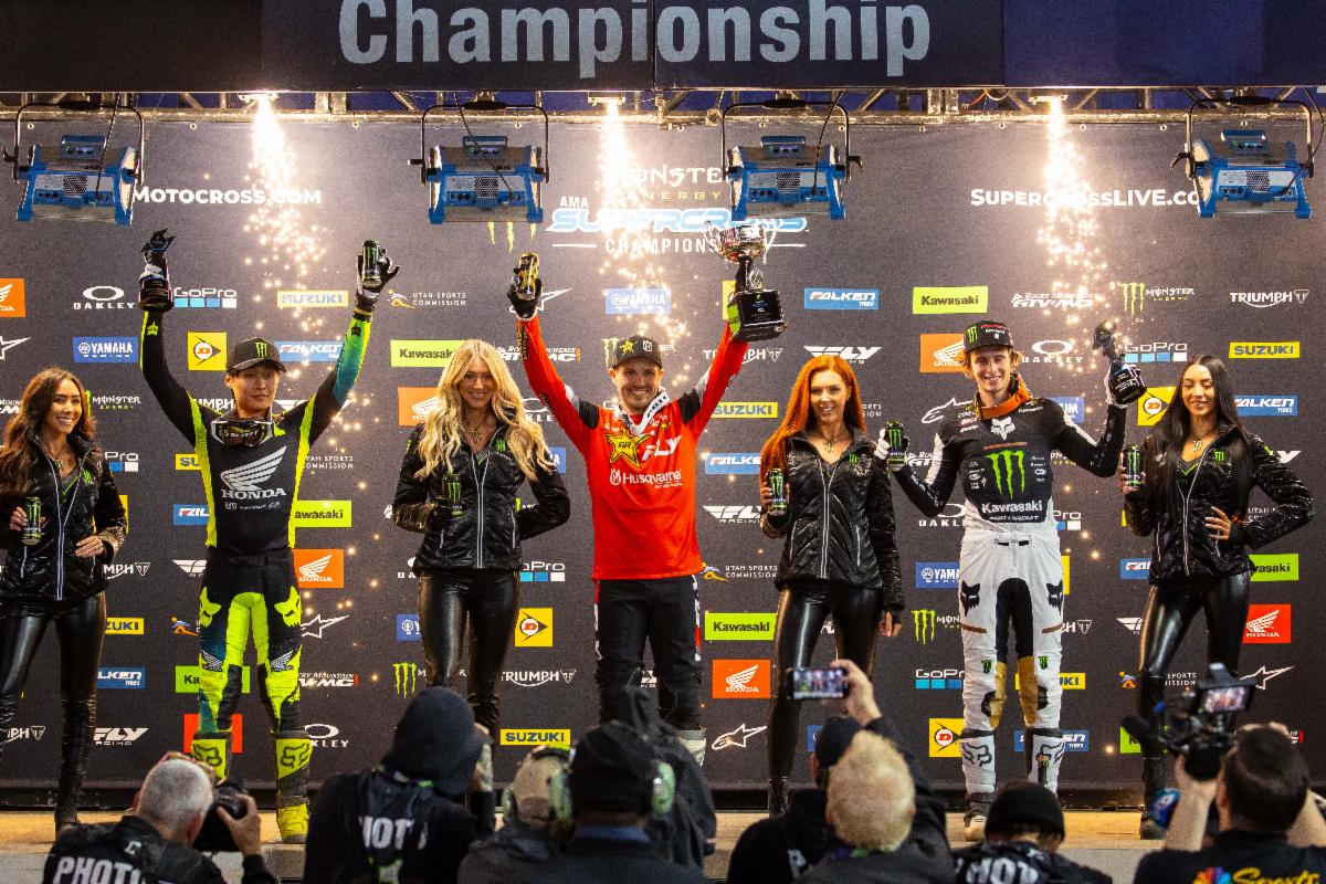 250SX Class podium - Glendale Supercross - Photo Credit- Feld Motor Sports, Inc.