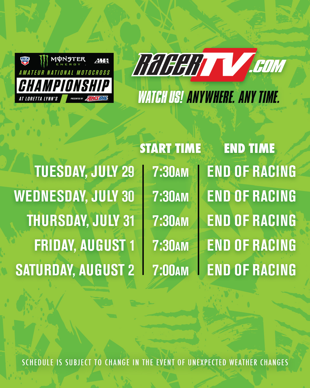 250723 RacerTV is set to provide exclusive coverage of the 2025 Monster Energy AMA Amateur National Motocross Championship