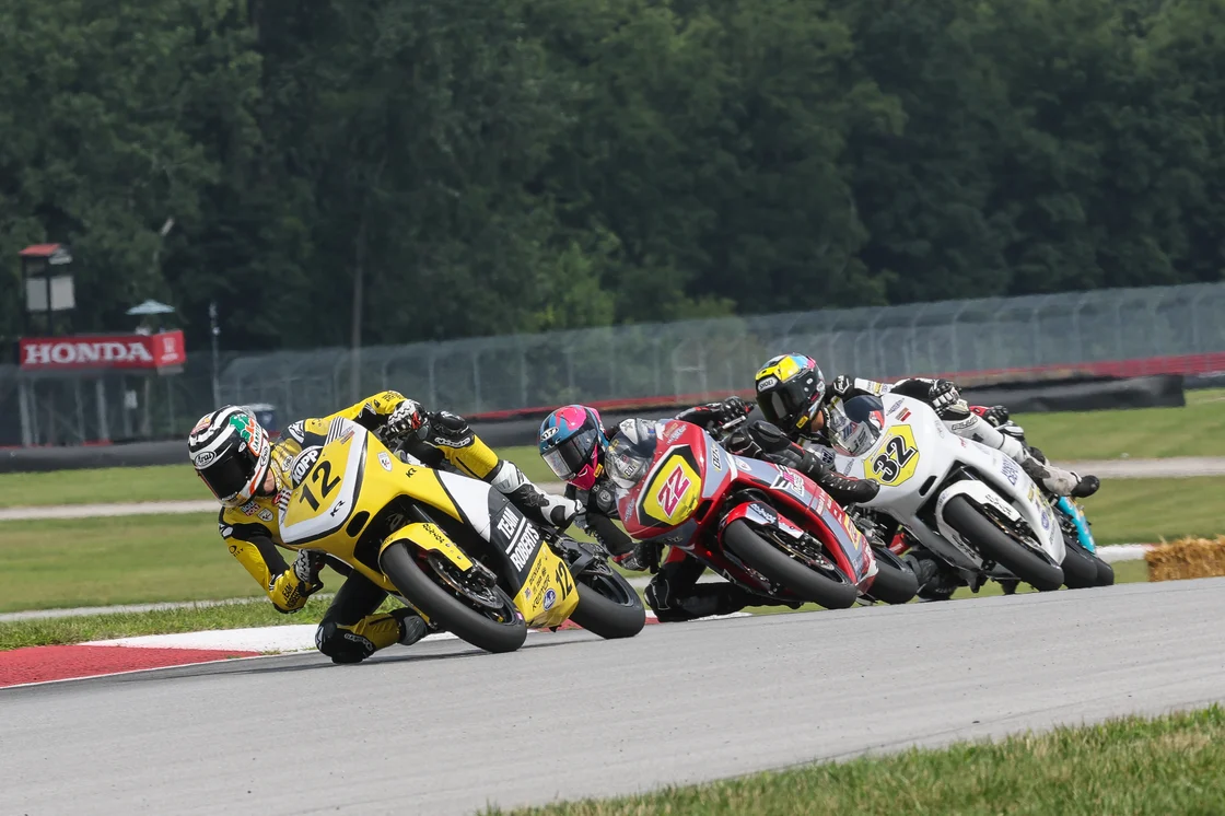 Kody Kopp (12) ended up with the fastest lap of the race while holding off Dreher (22) and King (32)
